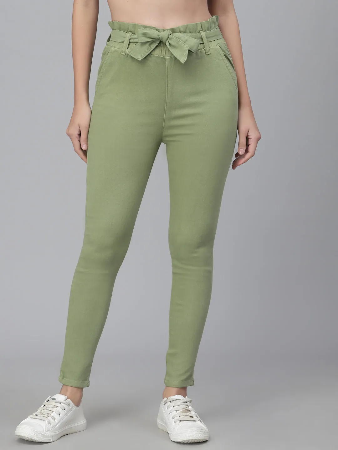 Style Quotient Women Green Slim Fit Trousers