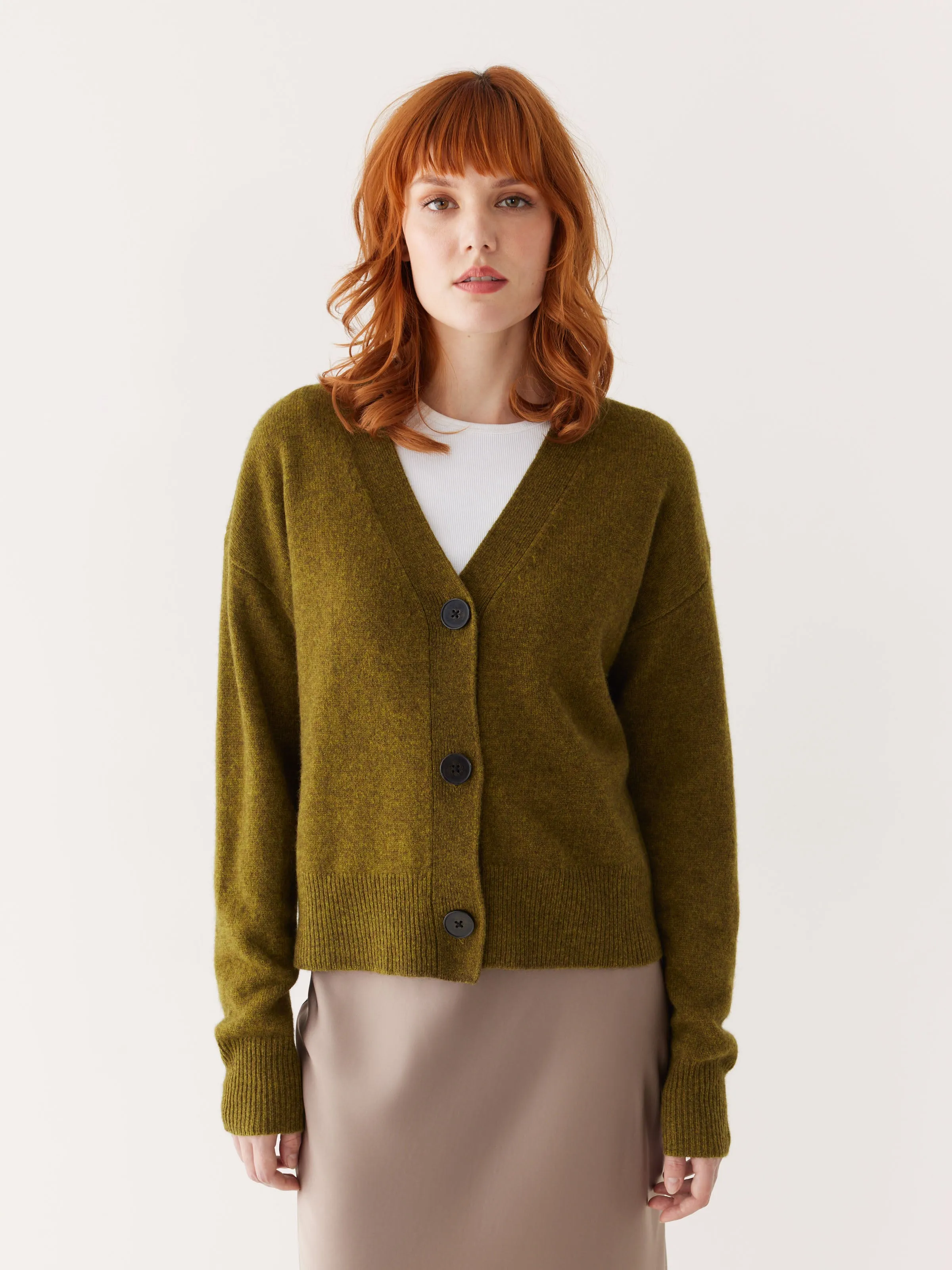 The Yak Wool Cardigan in Olive