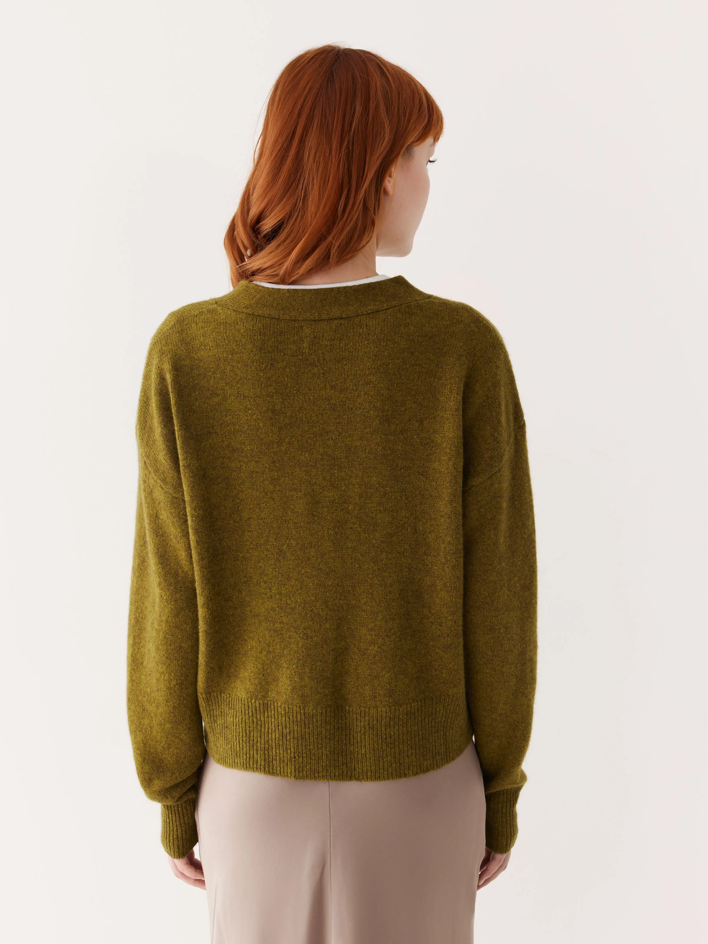 The Yak Wool Cardigan in Olive