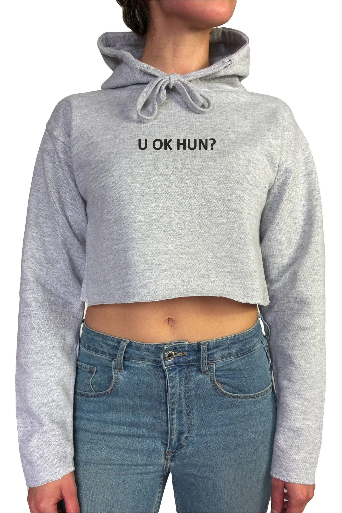 U OK HUN? || Organic Cotton || Crop Hoodie