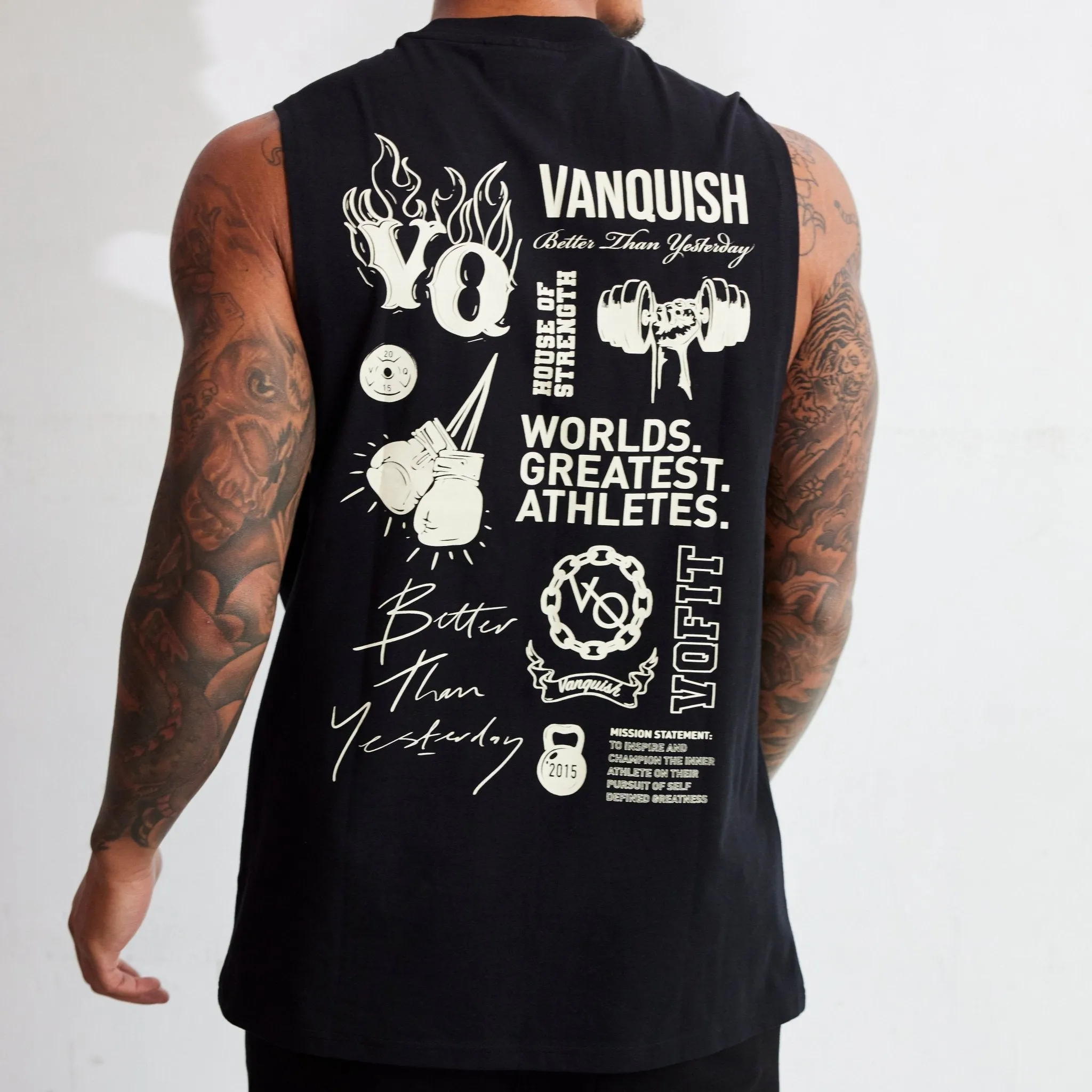 Vanquish TSP Black Multi Print Sleeveless T Shirt