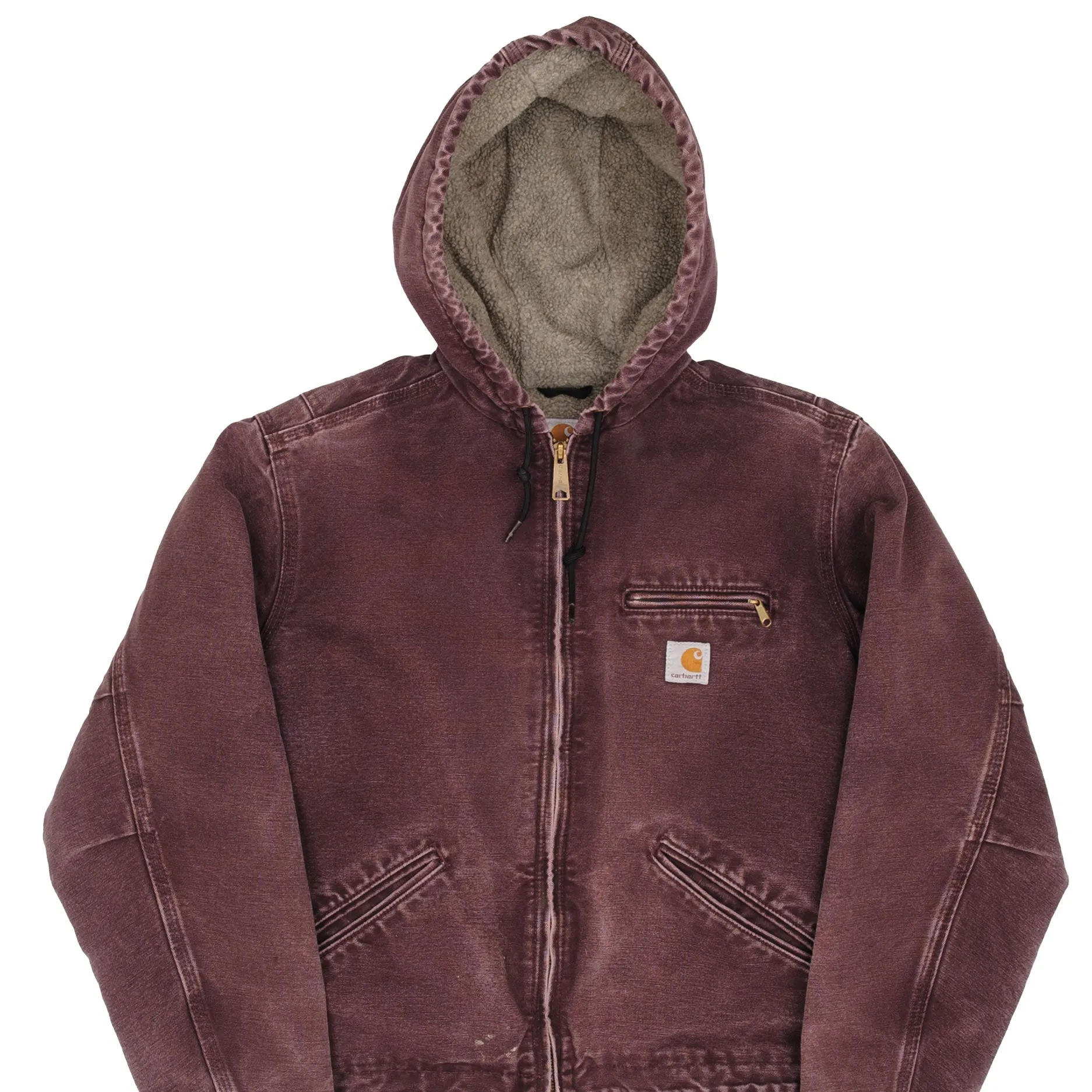 VINTAGE CARHARTT PURPLE SHERPA LINED WOMAN ACTIVE JACKET WJ141DWN SIZE MEDIUM