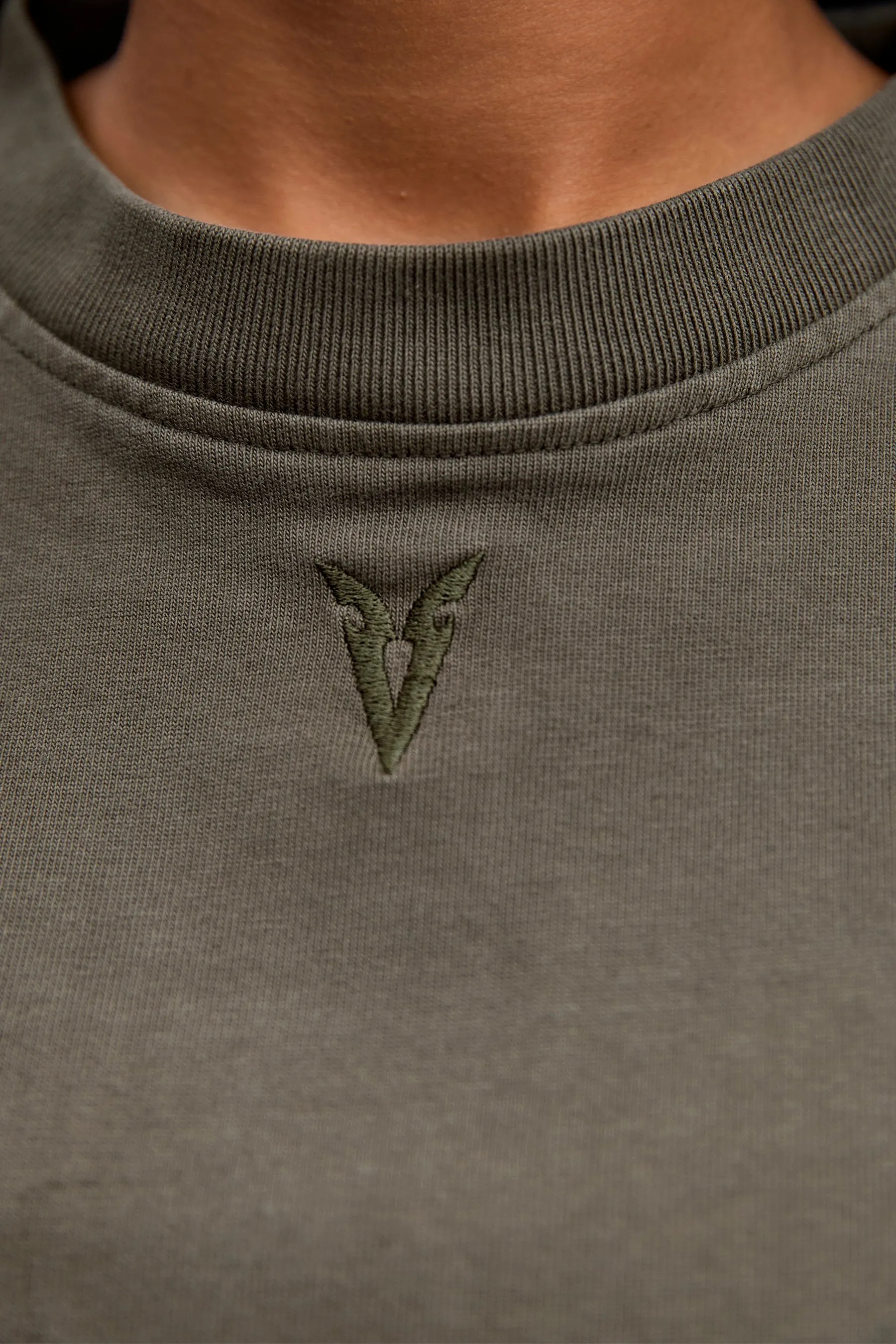 V_LYFE370 BOXY T-SHIRT - Khaki