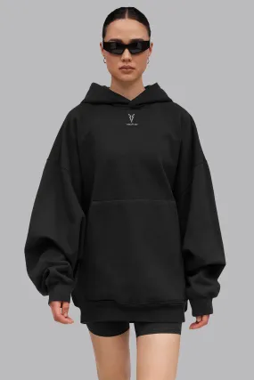 V_LYFE420 LONGLINE HOODIE - Black