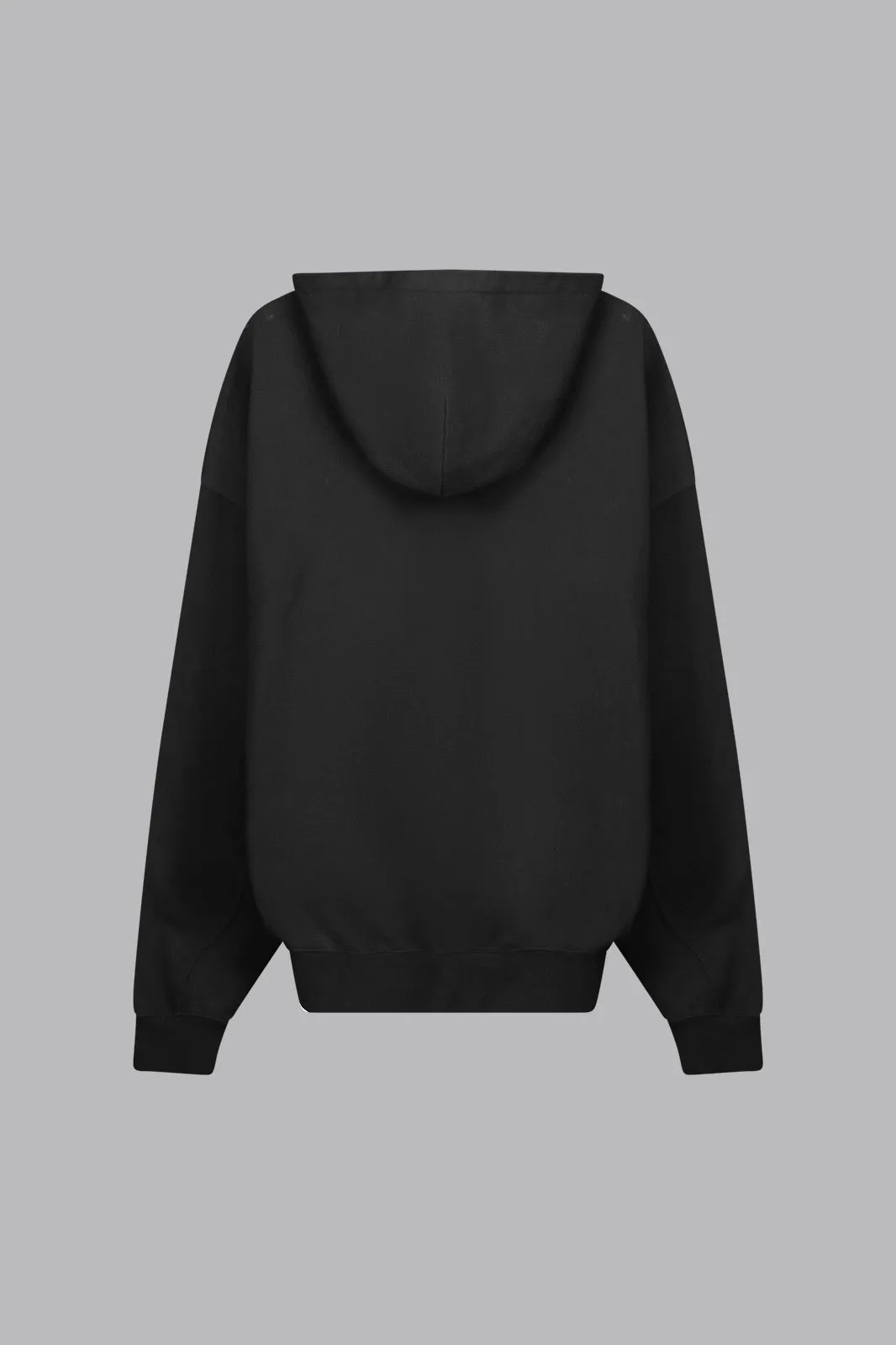 V_LYFE420 LONGLINE HOODIE - Black