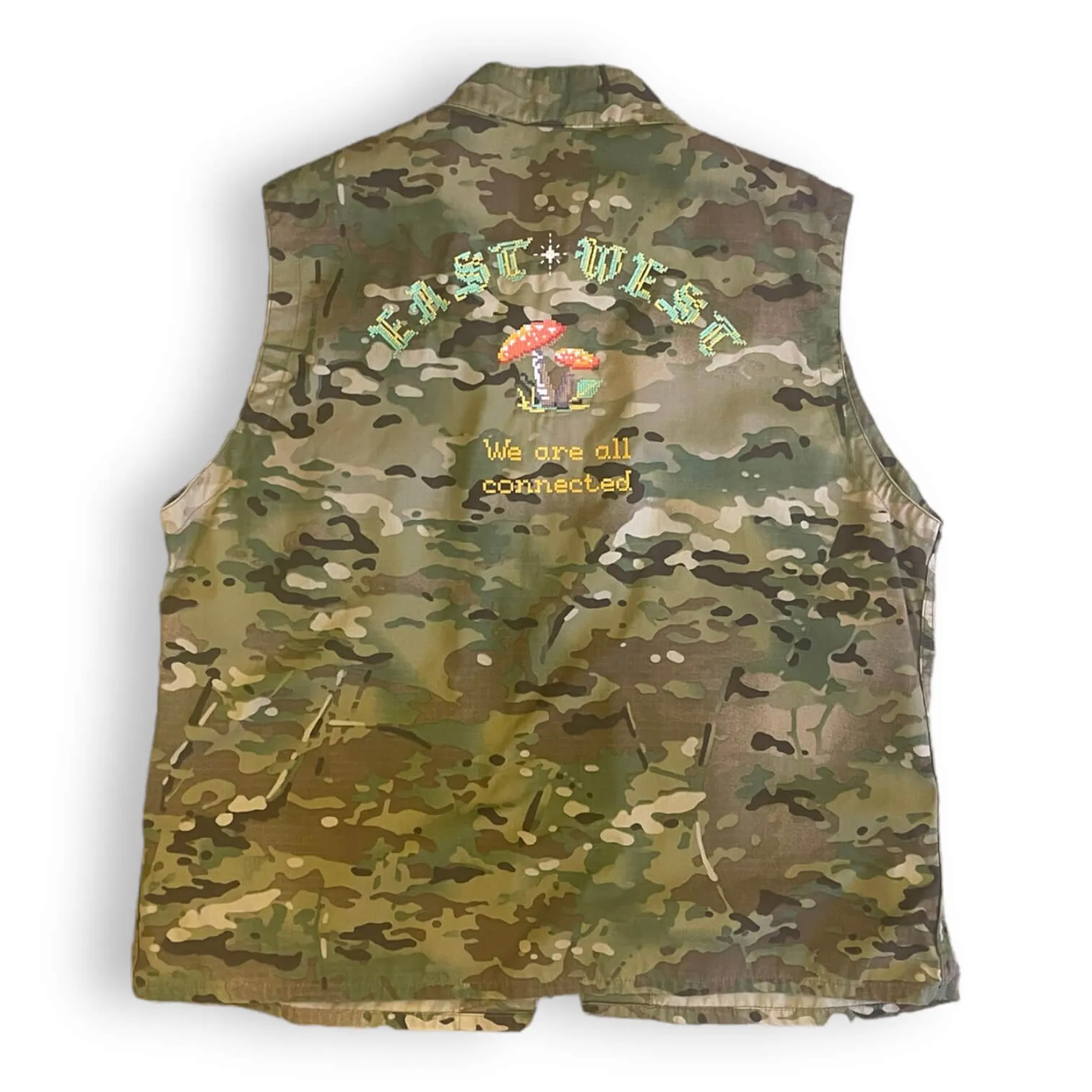 We Are All Connected Mushroom Vintage Vest #3.7 - L