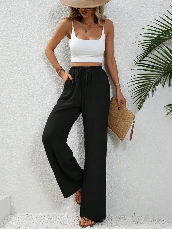 Wide Leg Pull-On Pant (Black)