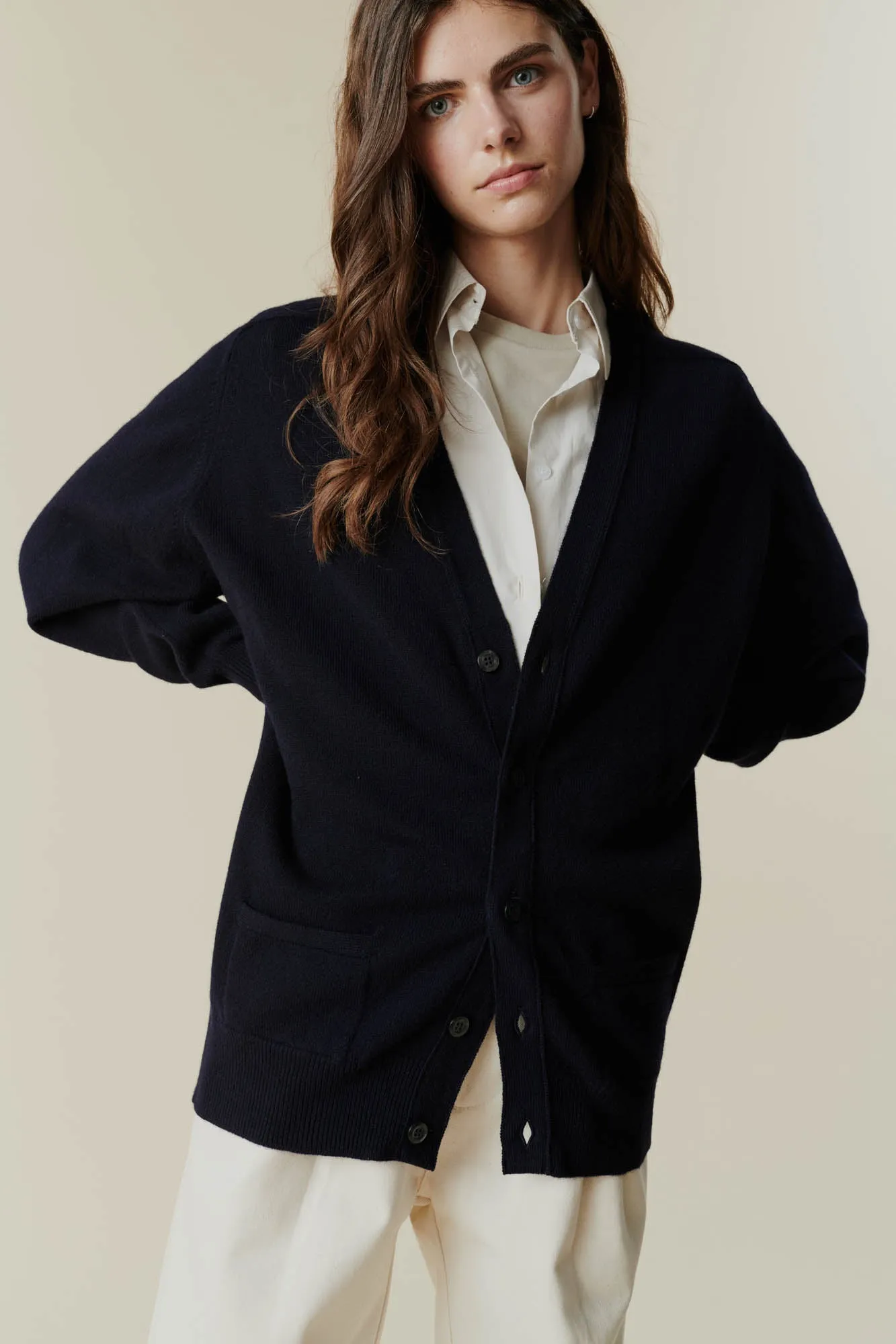 Women's Lambswool Cardigan - Black