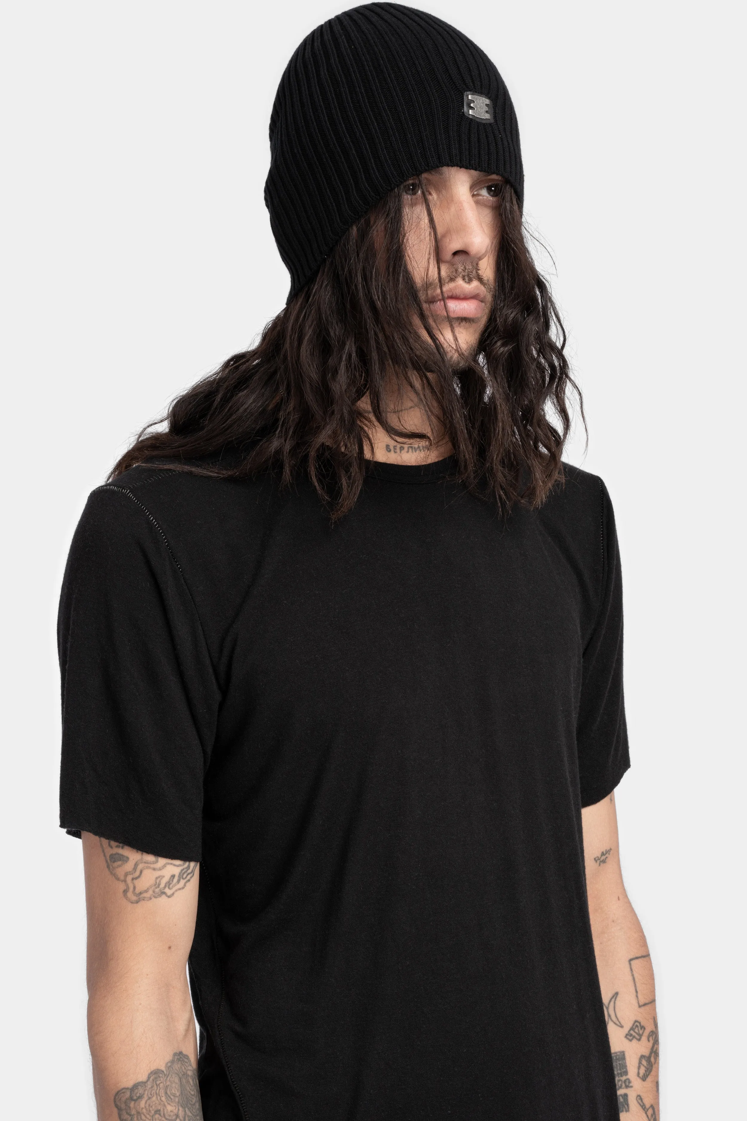 Wool blend beanie, Black