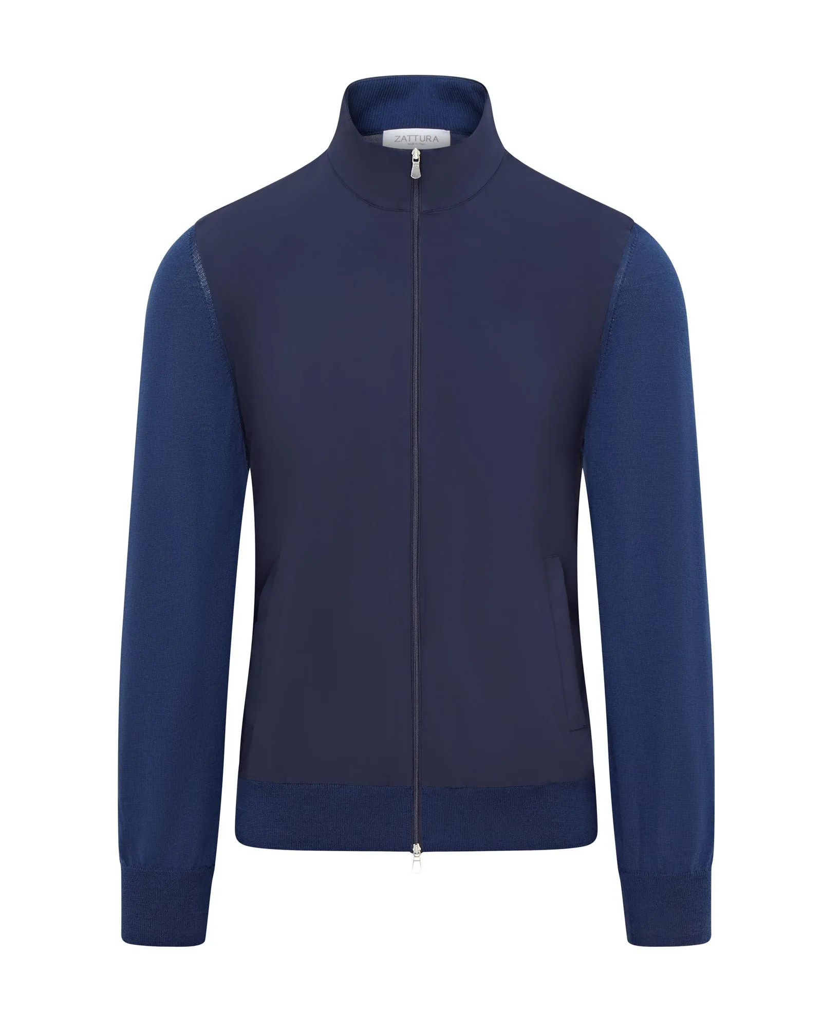 Zattura Technical Wool & Nylon Track Jacket (Petrol Blue)