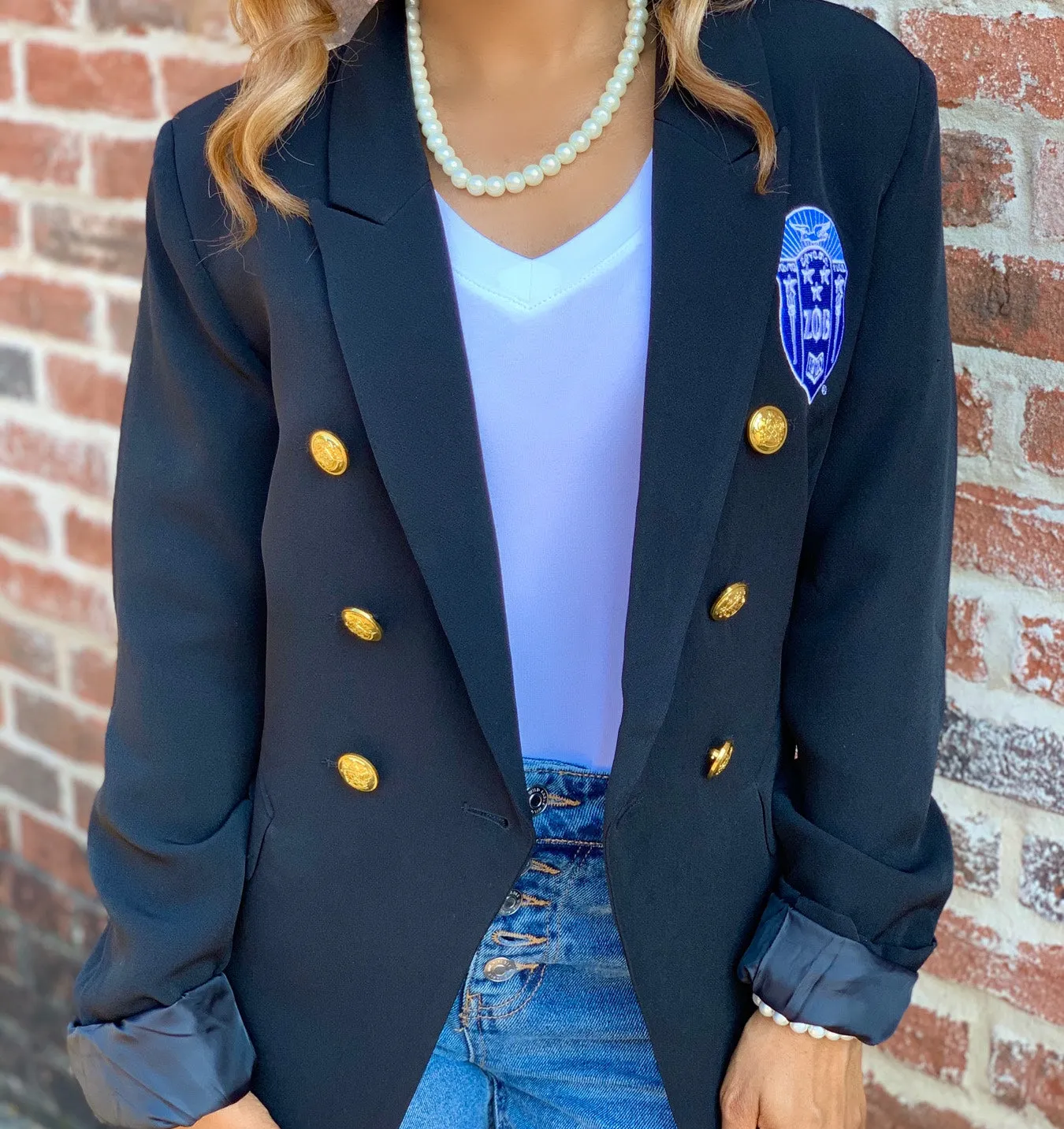 Zeta Black Double Breasted Blazer